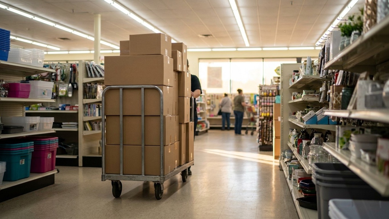 Arrivage Action aujourd'hui : repérer les nouveautés du jour (palettes du matin, rayon du fond)