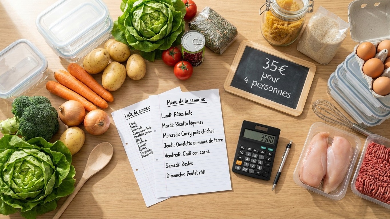 Menu de la semaine pas cher : le planning type à 35€ pour 4 personnes, sans jamais répéter un plat
