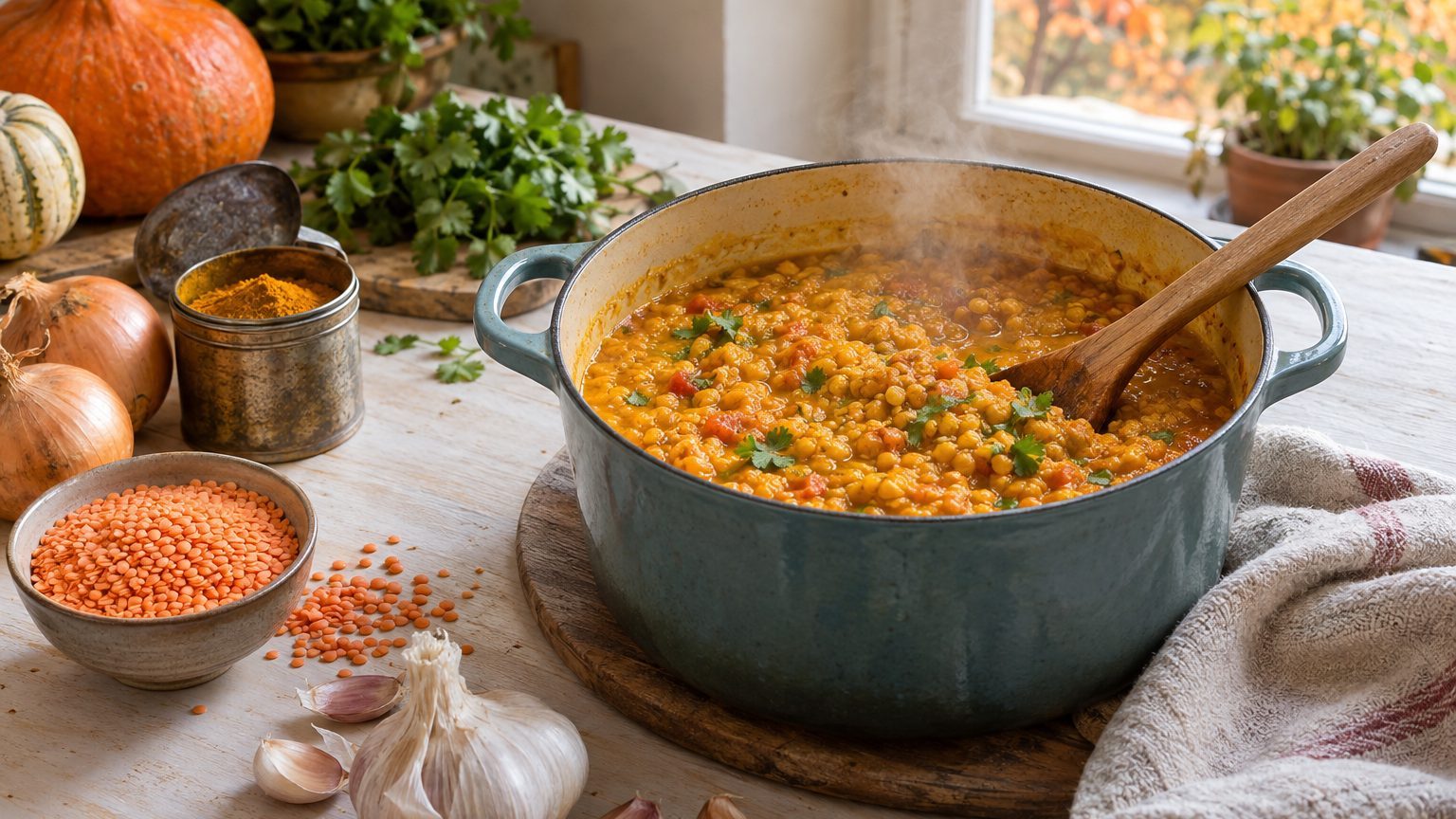 Recette 4 personnes budget : dahl, hachis parmentier et tarte aux poireaux